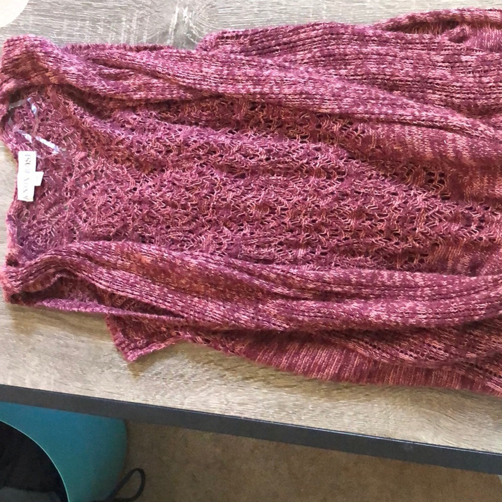 Long, sleeveless cardigan